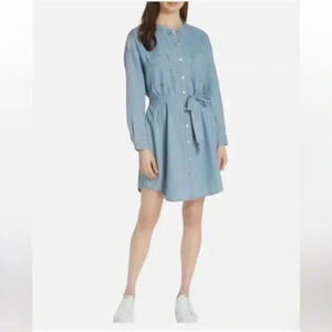 NWOT Eileen Fisher Cotton Shirt Dress Denim Casual Women’s Minimalist Small